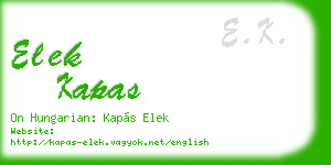 elek kapas business card